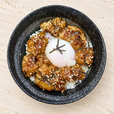 Chicken Karaage Onsen Don — ข้าวหน้าไก่คาราอาเกะ และไข่ออนเซ็น
