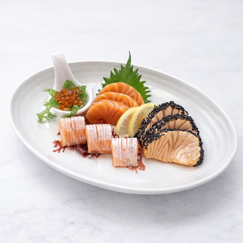 Salmon Sanmi sashimi aburi toro ikura Kyuushiro Bangkok